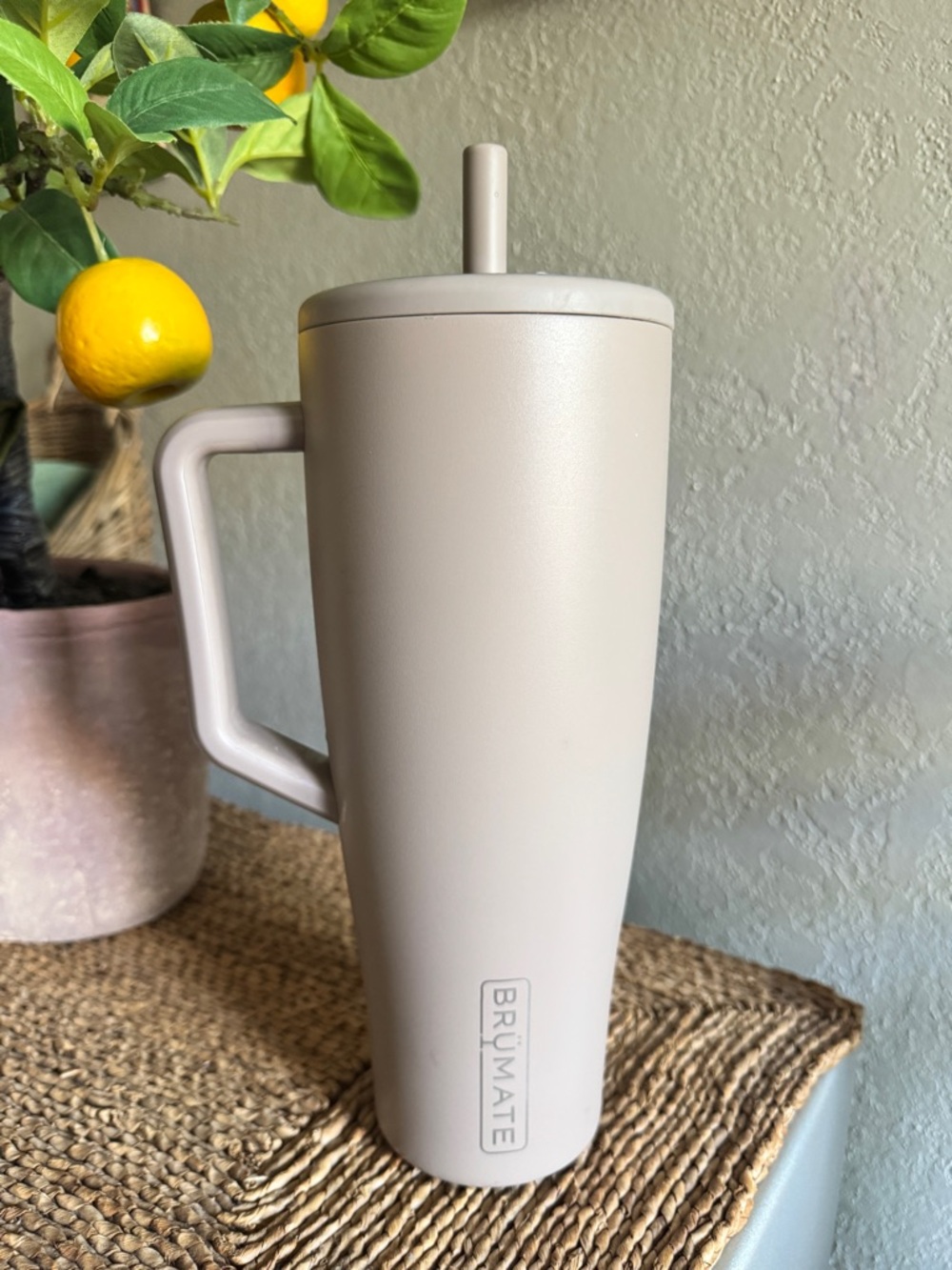BrüMate Mocha Insulated Tumbler with Handle and Straw (40oz)